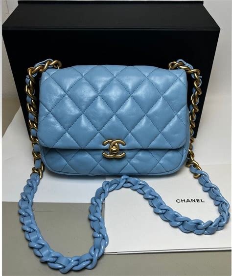 chanel sky blue flap bag|chanel flap bag agneau.